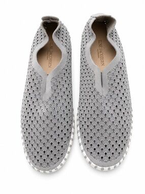 Ilse Jacobsen Light Grey Perforated Slip-Ons